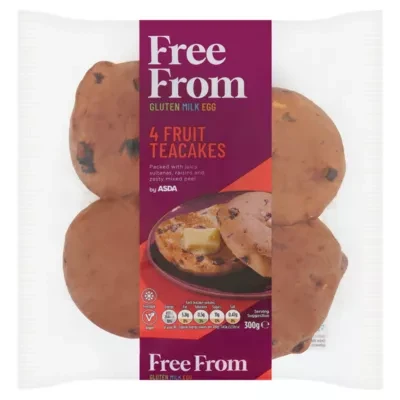 ASDA Free From Free From by  4 Fruit Teacakes 300g