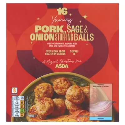 ASDA 16 Classic Pork, Sage & Onion Stuffing Balls 400g