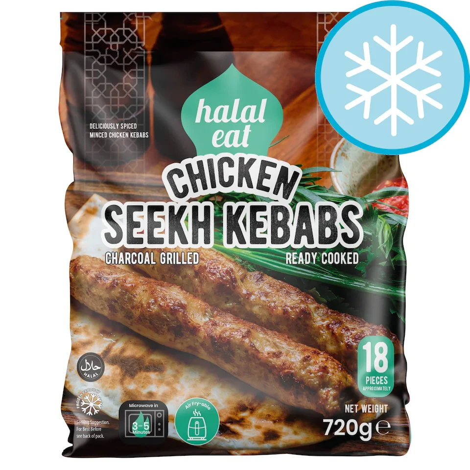 Halal Eat Chicken Seekh Kebab 18 Pieces 720g