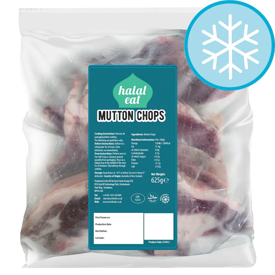 Halal Eat Mutton Chops 625g