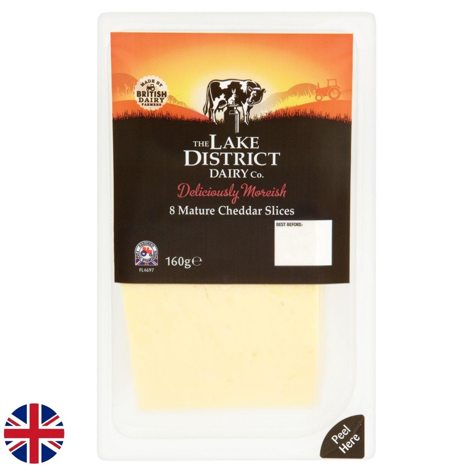 Lake District British 8 Mature Cheddar Slices 160g