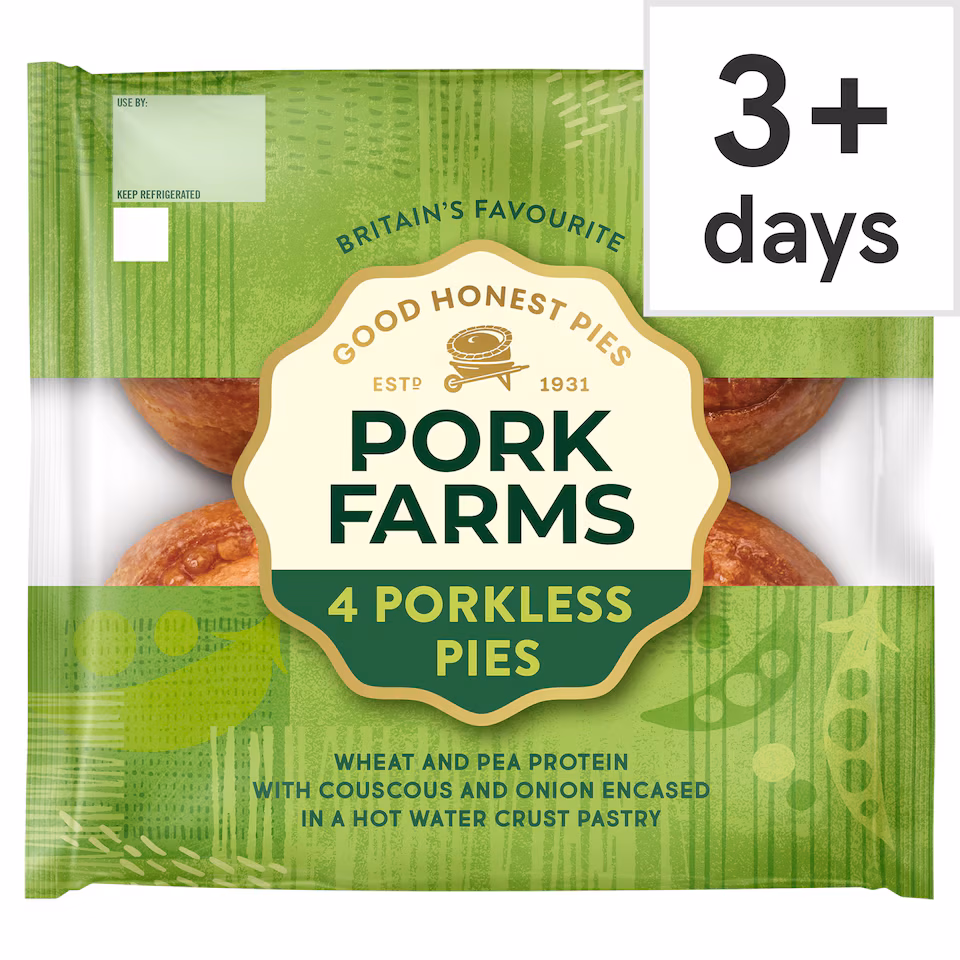 Pork Farms Vegan Porkless Pies 4 Pack 260g