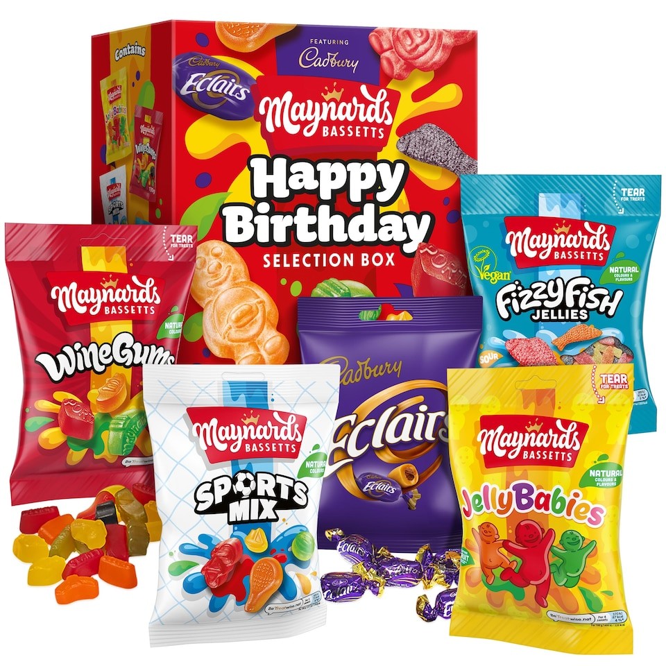 Cadbury & Maynards Bassetts Happy Birthday Sweet & Chocolate Selection Box