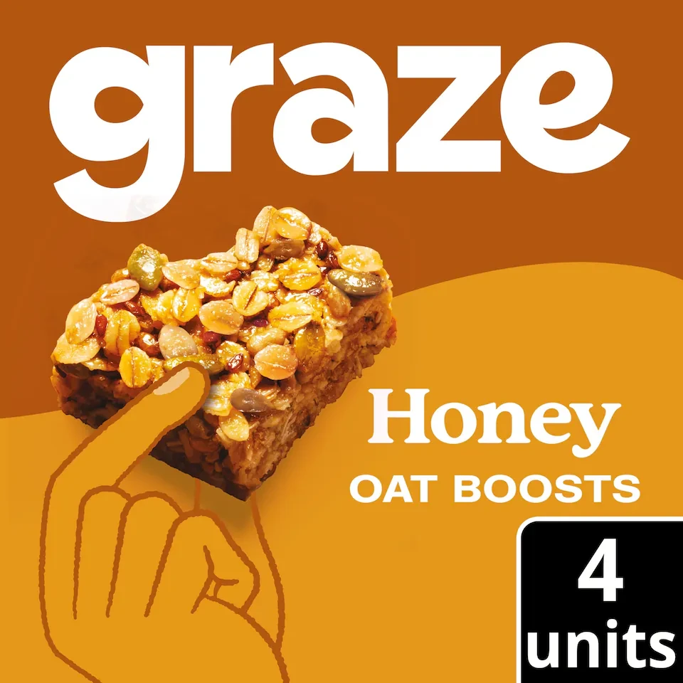 Graze Honey Oat Boost Flapjack Snack 4x30G