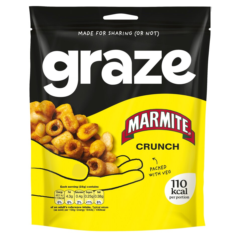 Graze Marmite Crunch Protein Sharing Bag Snack 100G