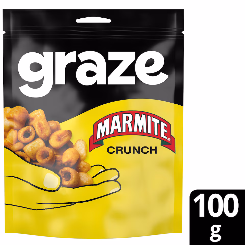 Graze Marmite Crunch Protein Sharing Bag Snack 100G