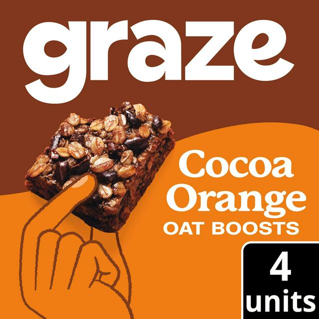 Graze Cocoa & Orange Oat Boost Flapjack Snack Bars 4 x 30g