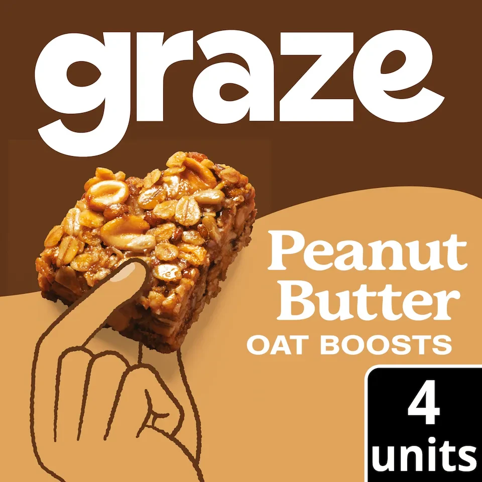 Graze Peanut Butter Oat Boosts Flapjack Snack 4x30G
