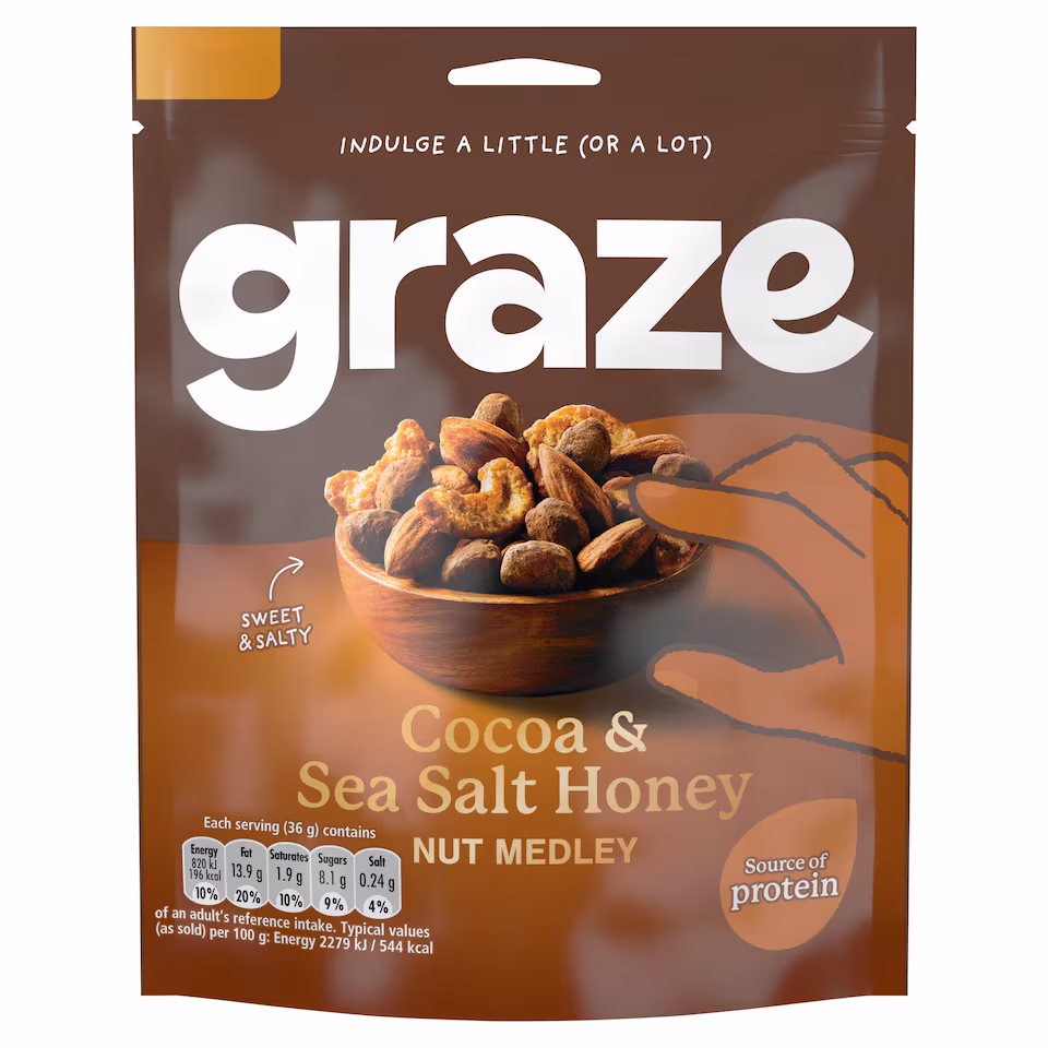 Graze Cocoa and Sea Salt Honey Nut Medley 110g