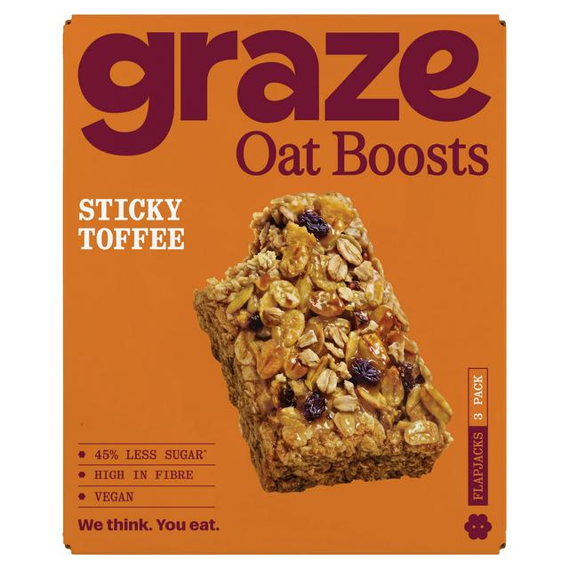 Graze Oat Boosts 3 x 40g Sticky Toffee Flapjacks