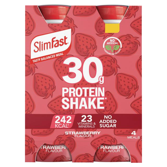 SlimFast 30g Protein Shake Strawberry Flavour 4 x 325ml