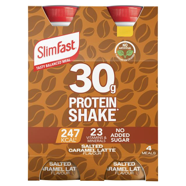 SlimFast 30g Protein Shake Salted Caramel Latte Flavour 4 x 325ml
