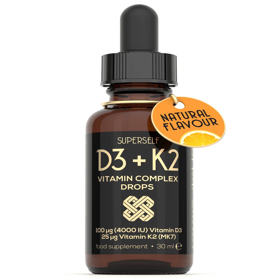 SuperSelf Vitamin D3 Drops 4000IU with Vitamin K2 25mcg Orange Flavour 30ml