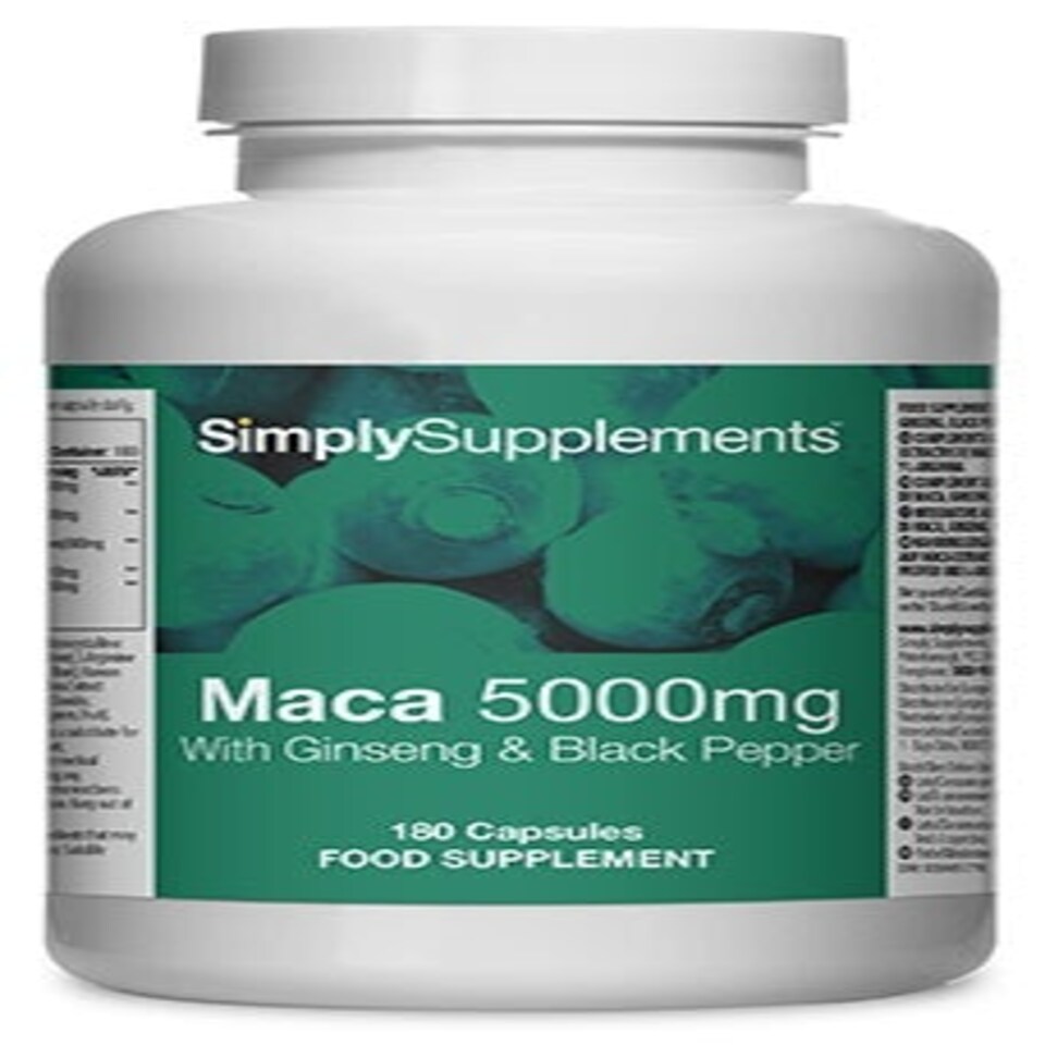 Maca Root 5000mg with Ginseng & Black Pepper - 180 Capsules