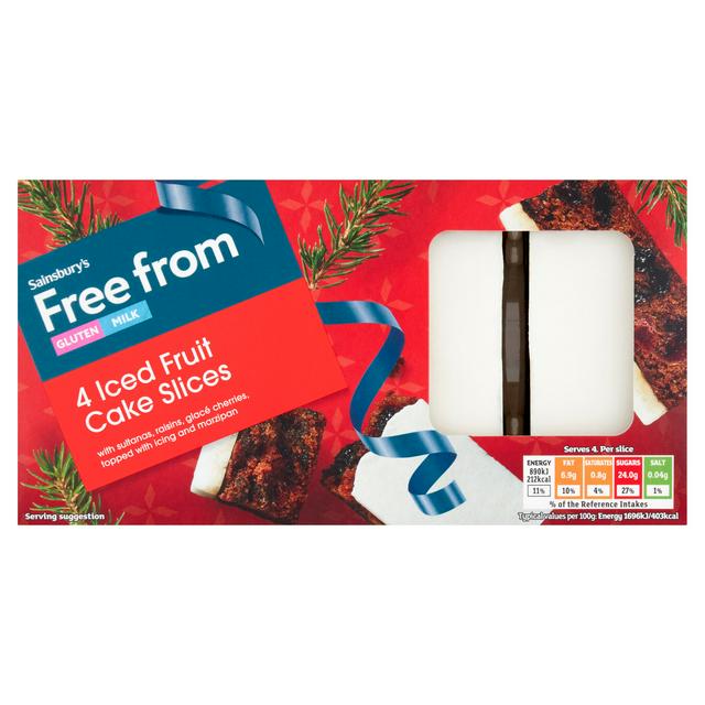 Sainsbury's Free From Iced Fruit Cake Slices 210g