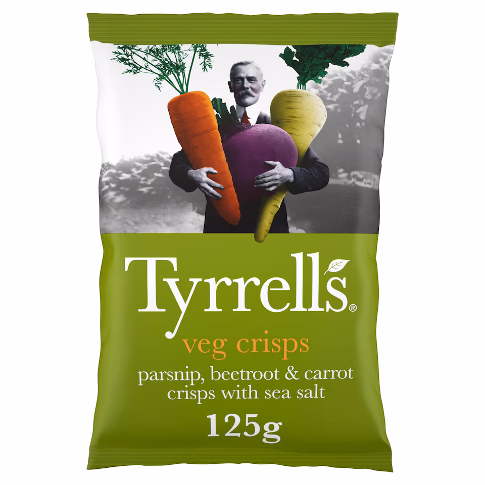 Tyrrells Sea Salted Veg Sharing Crisps 125g