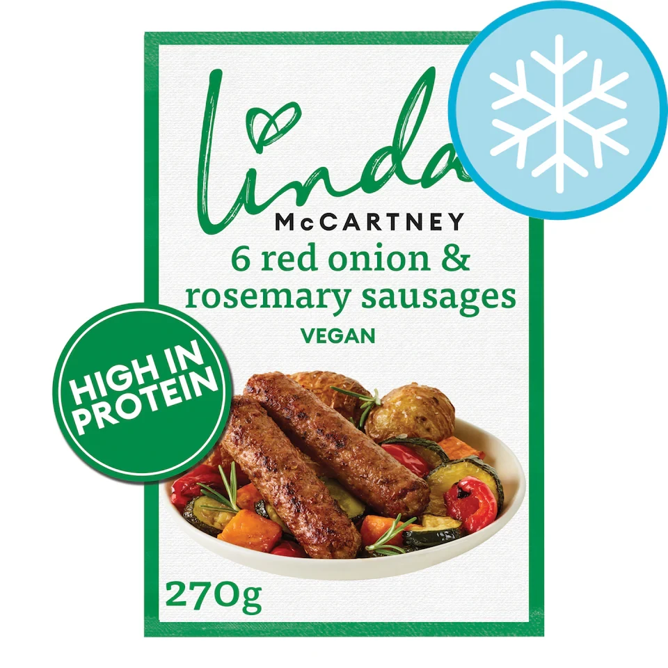 Linda McCartney 6 Vegan Red Onion & Rosemary Sausages 270g