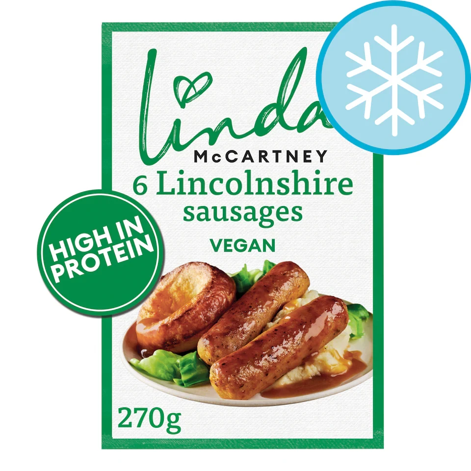 Linda McCartney's 6 Vegan Lincolnshire Sausages 270g