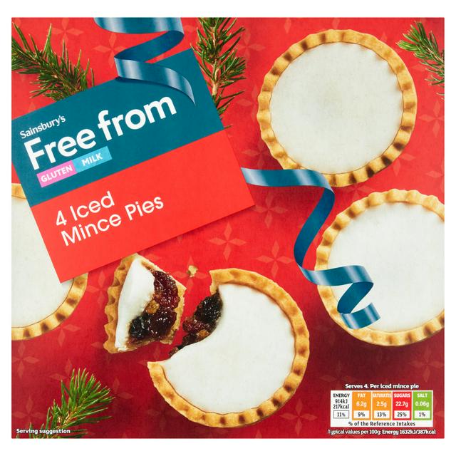 Sainsbury's Free From Iced Mince Pies x4 225g