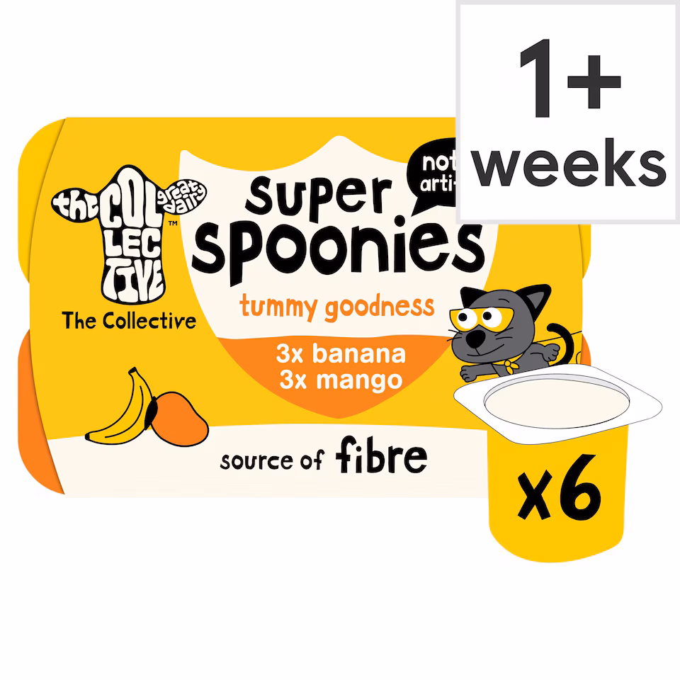 The Collective Super Spoonies Tummy Goodness Banana & Mango Yoghurt Pots 6x42g