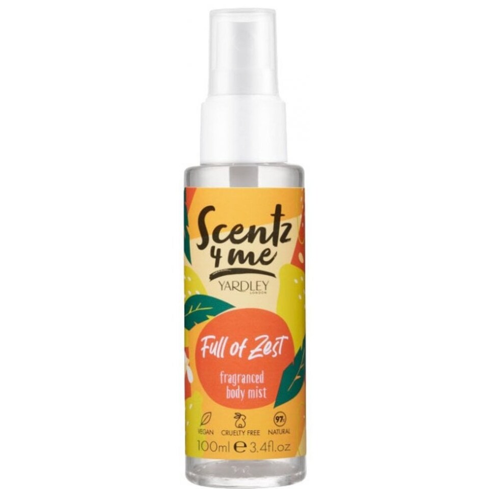 Yardley Scentz 4 Me Body Mist 100ml Spray - Full Of Zest