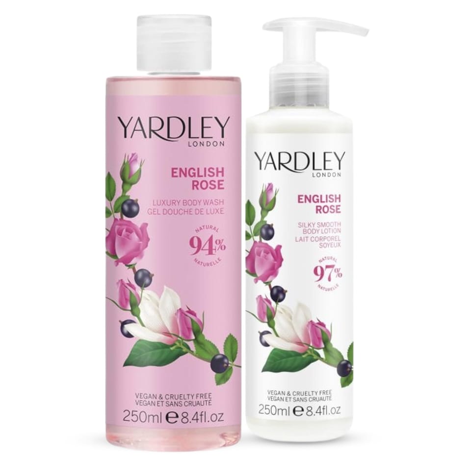 Yardley London English Rose Body Wash & Lotion Duo Set
