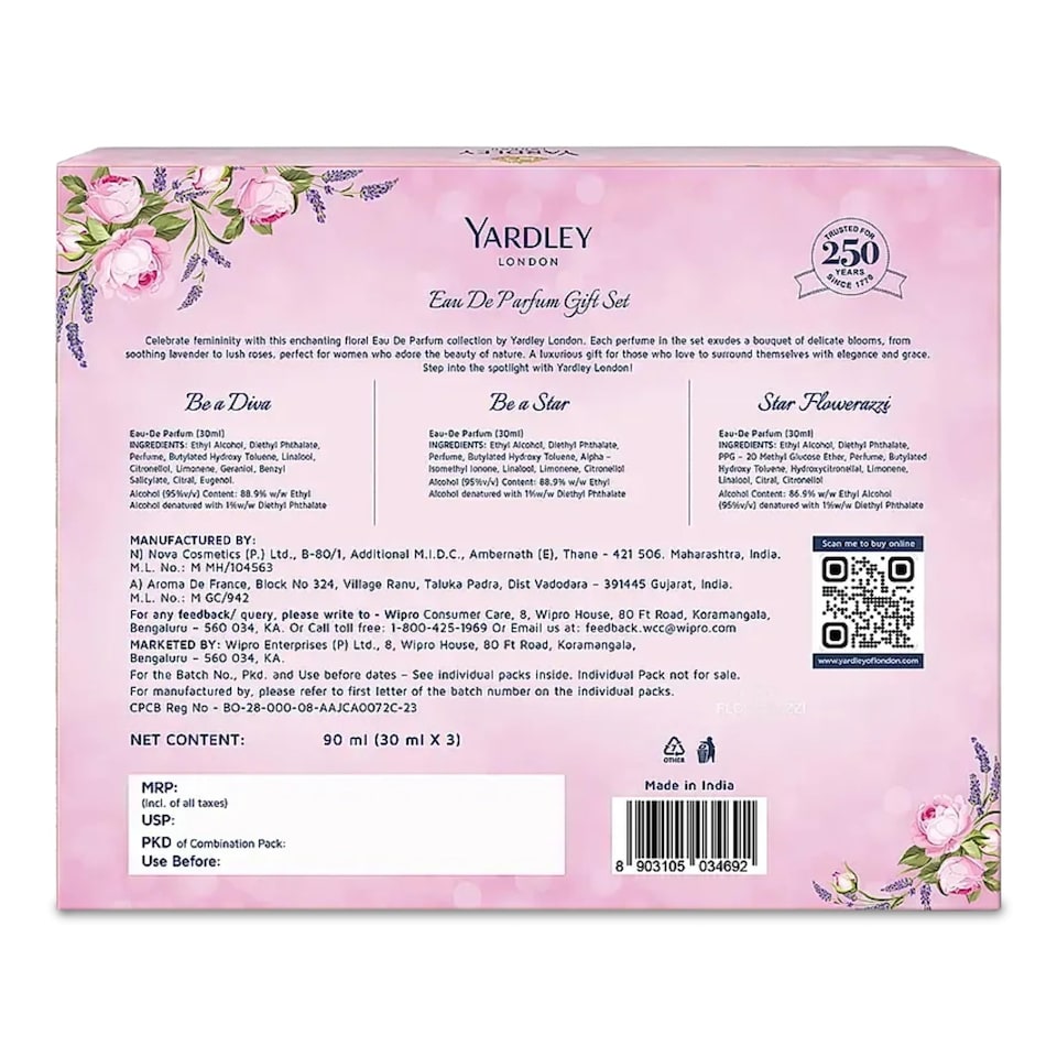 Yardley London EDP Gift Set Be a Diva, Star & Star Flower