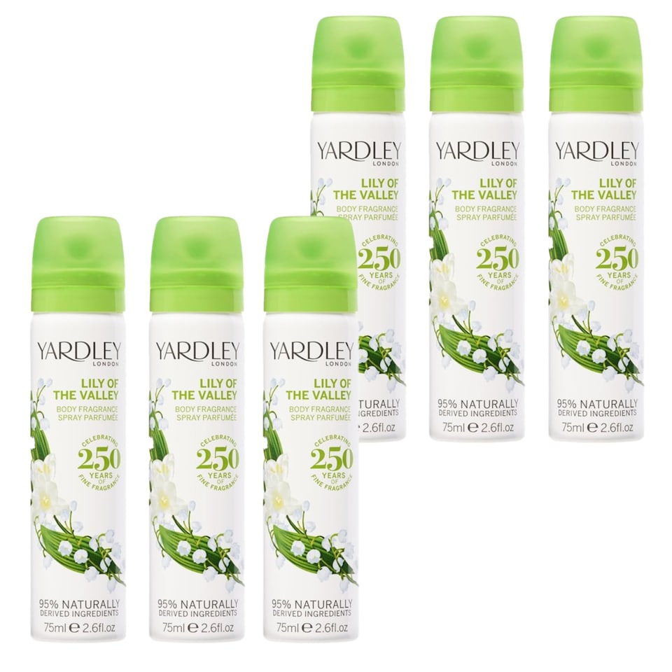 Yardley London Lily of the Valley Floral Body Spray 6 x 75ml