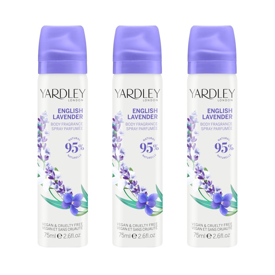 Yardley London English Lavender Body Spray 3 x 75ml
