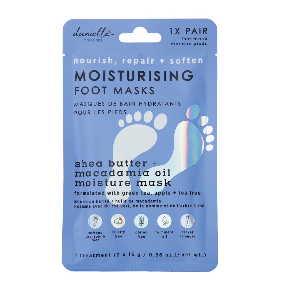 Moisturising Foot Mask with Shea Butter & Macadamia Oil (1 Pair)