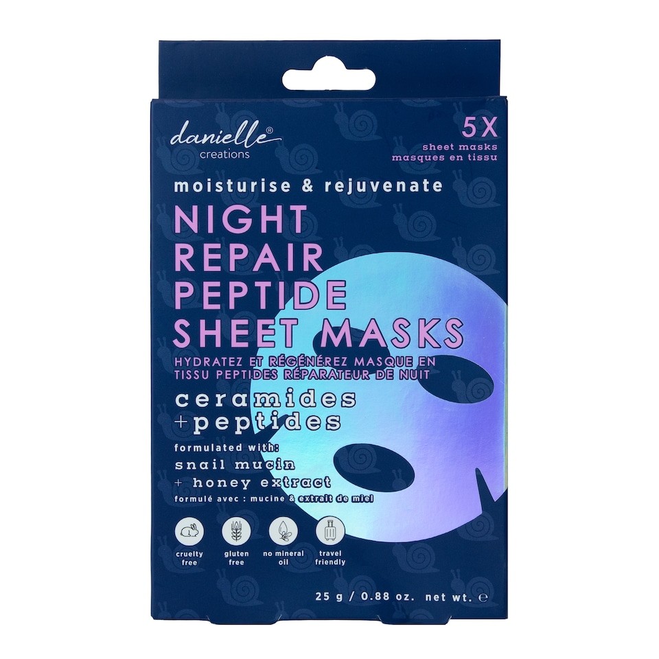 Danielle Creations Night Repair Peptide Sheet Masks 5 Pack Gift Set