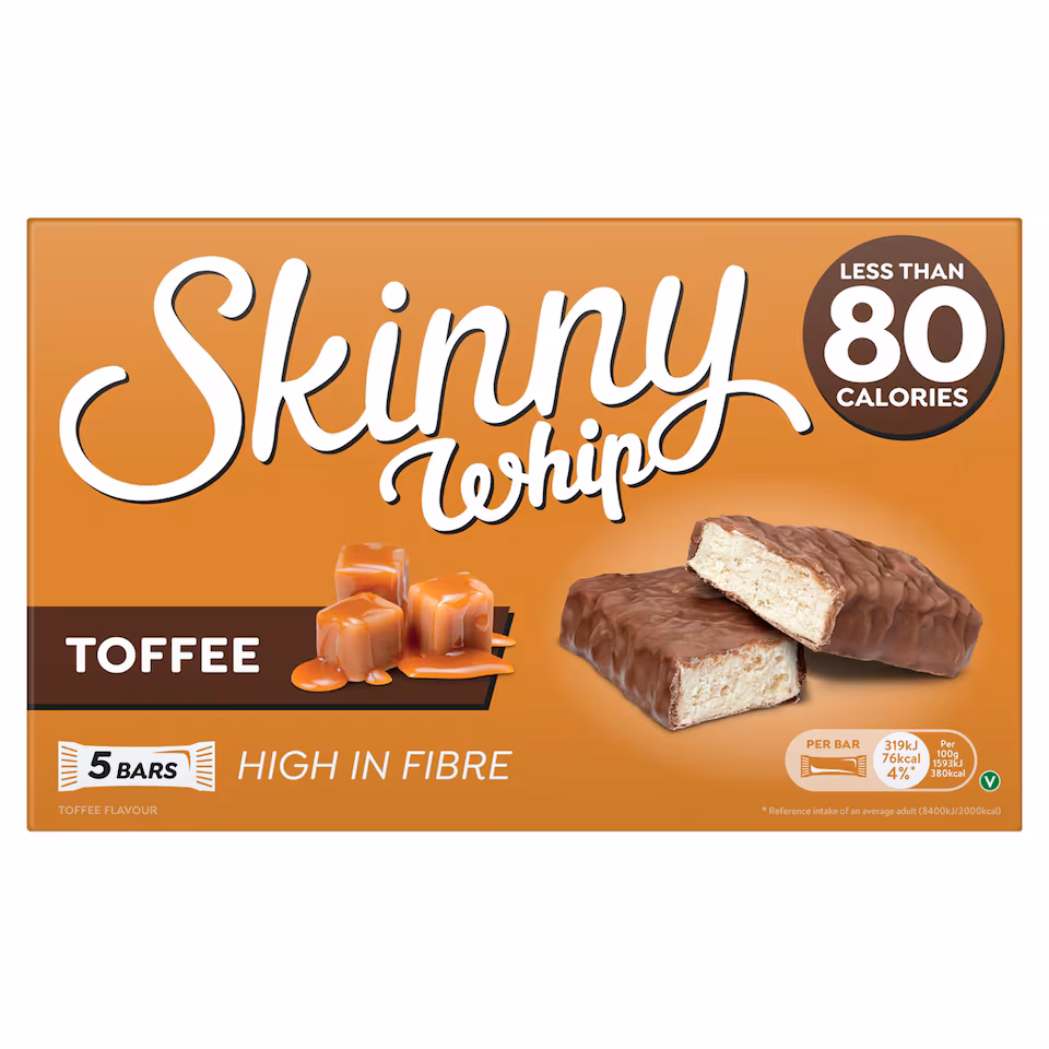 Skinny Whip Toffee Bars 5X20g