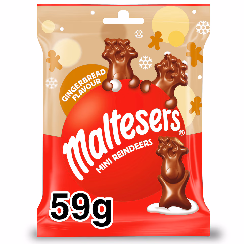 Maltesers Milk Chocolate Gingerbread Mini Reindeers 59g