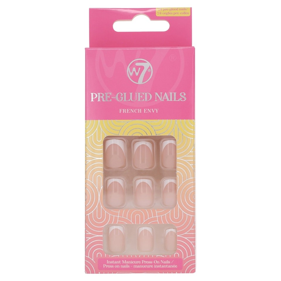 W7 Pre-Glued Nails Instant Manicure Press-On Nails French Envy