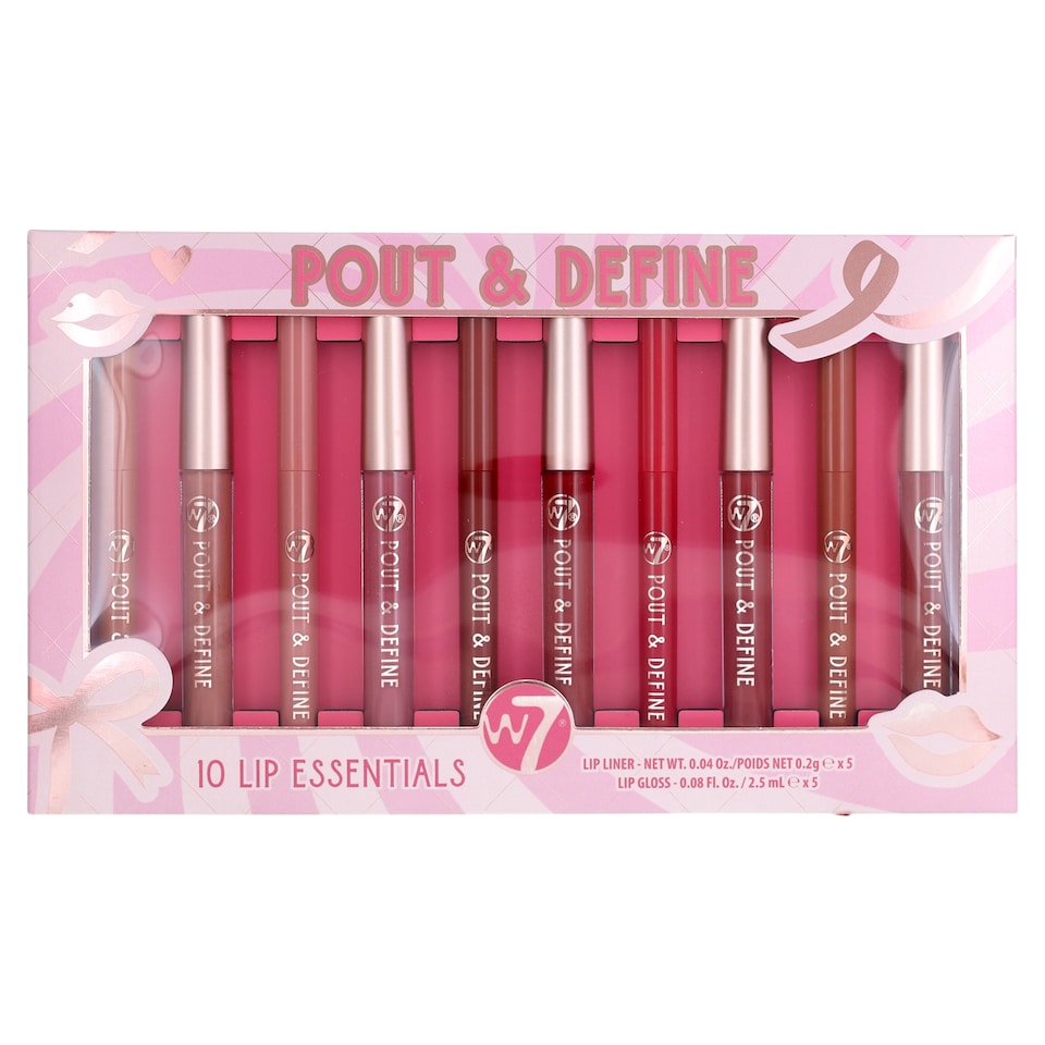 W7 Pout & Define Collection 10 Lip Essentials