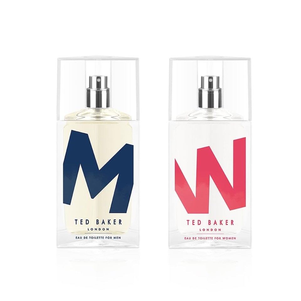 Ted Baker M and W EDT Bundle, Woman and Man Eau De Toilette, Includes M with Unique Notes of Tonka Bean and Musk, W with Notes of Fig Leaf, White Peony and Violet, 2 x 75ml | Black | 2