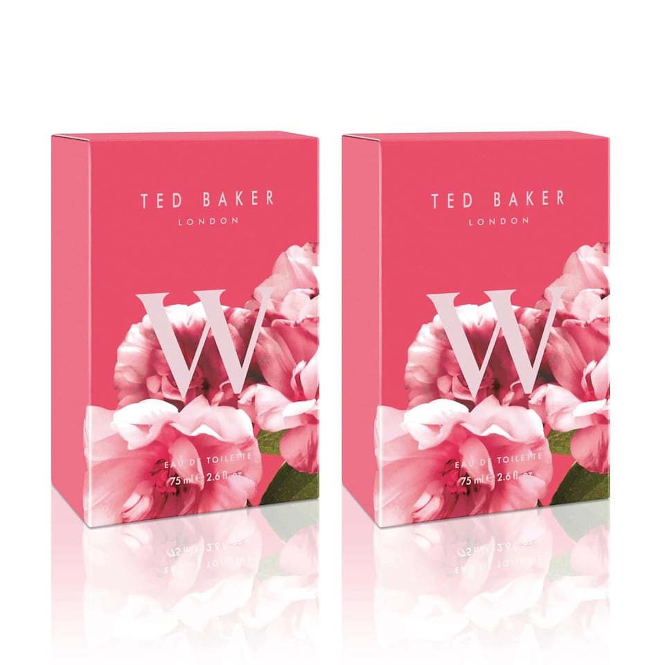 Ted Baker W EDT Duo Pack, Gentle and Sophisticated Fragrance, Fig Leaf, White Peony and African Violet Top Notes with Pink Orchid, Cassis and Raspberry Middle Notes, 2 x 75ml | Black | 2
