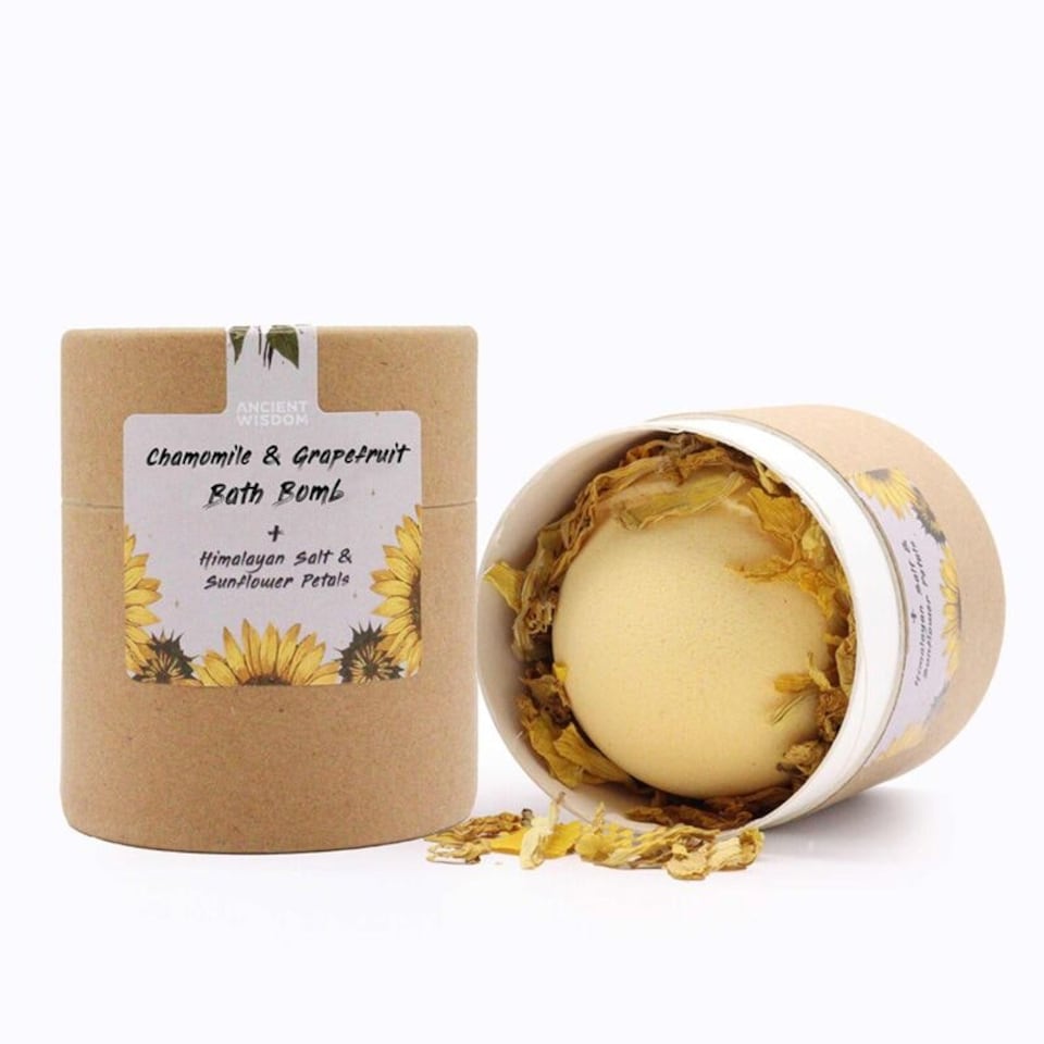 Chamomile & Grapefruit Himalayan Salt Botanicals Bath Bomb