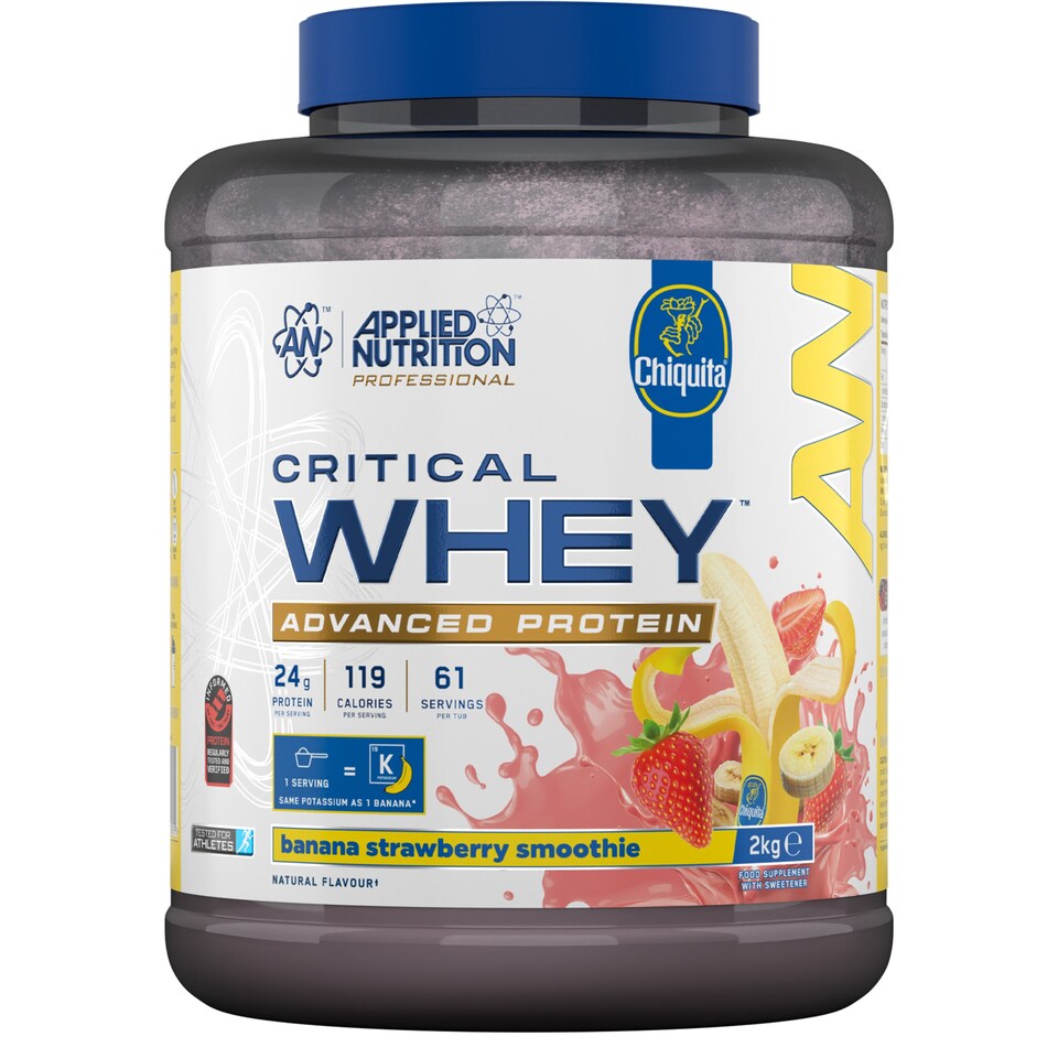 Applied Nutrition Critical Whey Advanced Protein Powder - Chiquita Banana Strawberry - 61 Servings