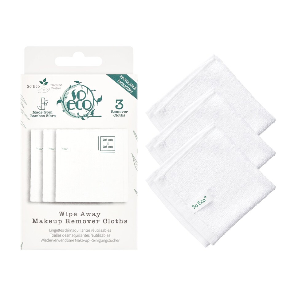 So Eco Wipe Away Makeup Remover Cloths - 3 Pack