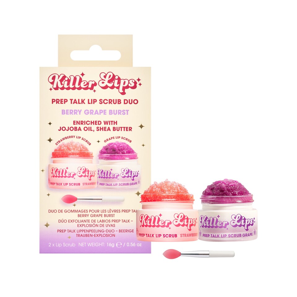 Killer Lips Prep Talk Lip Scrub Duo - Berry Grape Burst