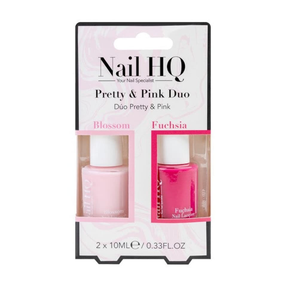 Nail HQ Pretty & Pink Nail Polish Duo,  Fuchsia & Blossom | Multi | Fuchsia, Blossom | 122.0GRAMS