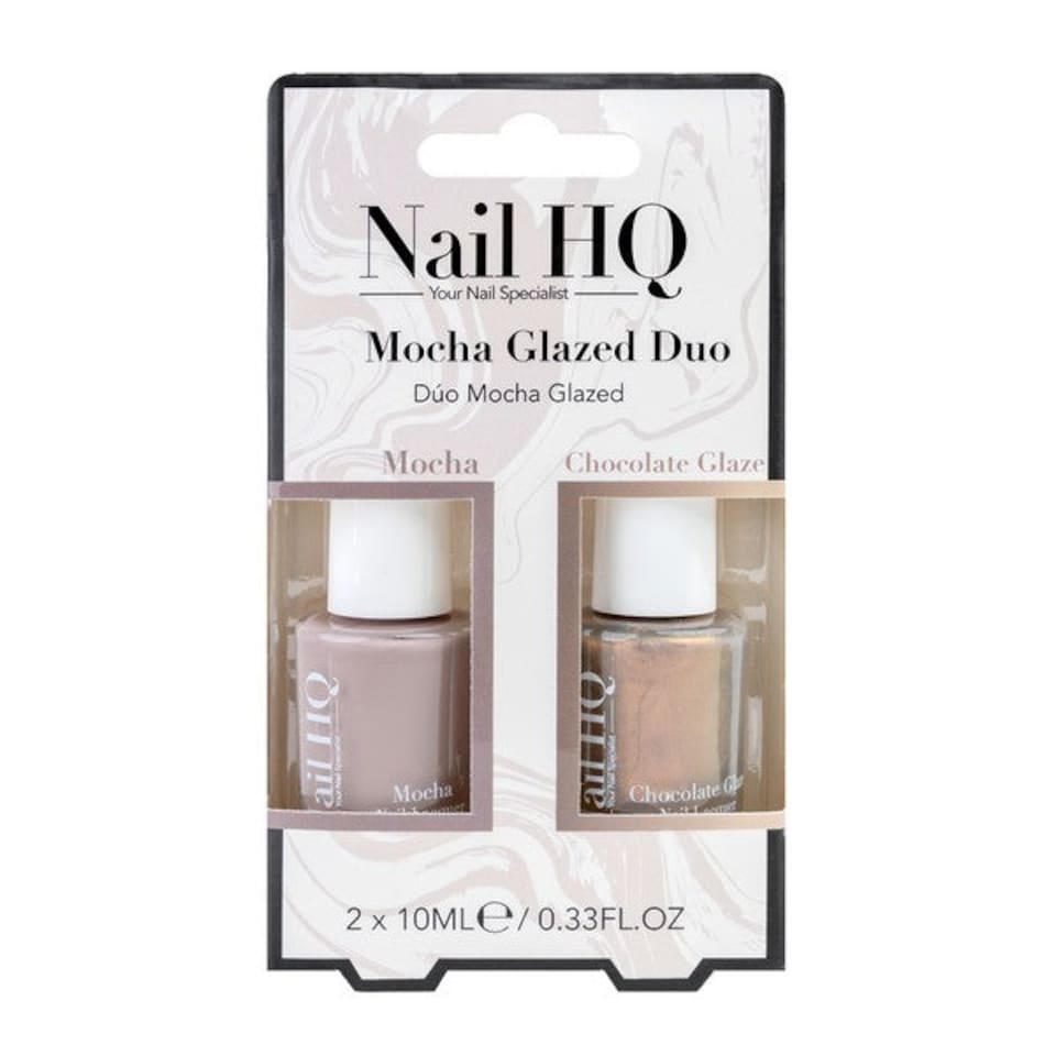 Nail HQ Mocha Glazed Duo - Mocha & Chocolate Glaze Glossy Nail Polish Set | Multi | Mocha, Chocolate Glaze | 122.0GRAMS
