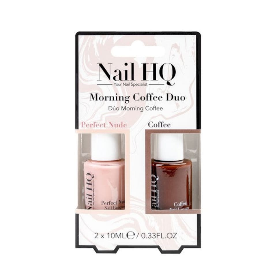 Nail HQ Morning Coffee Duo | Multi | Perfect Nude Base Coat, Coffee | 122.0GRAMS