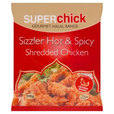 Super Chick Sizzler Hot & Spicy Shredded Chicken 500g