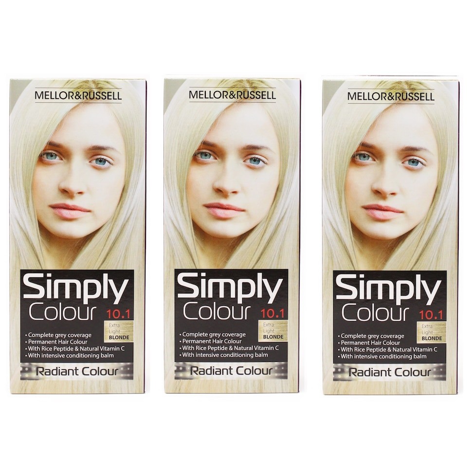 Simply Colour Permanent Hair Dye Extra Light Blonde 10.1 (Pack of 3)