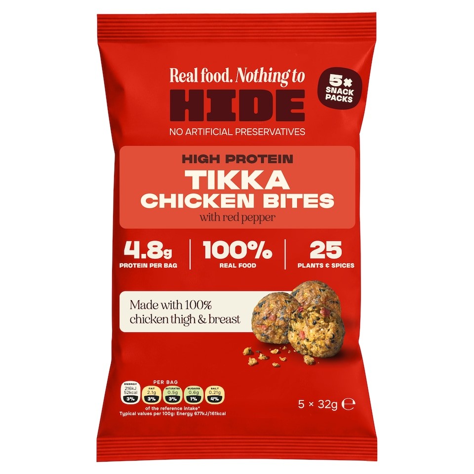 HIDE High Protein Tikka Chicken & Red Pepper Bites 5x32g