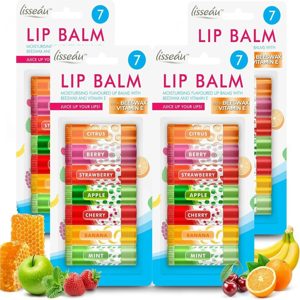 SOL 28pk Lip Balm Set Flavoured Moisturiser for Lips with Beeswax & Vitamin E