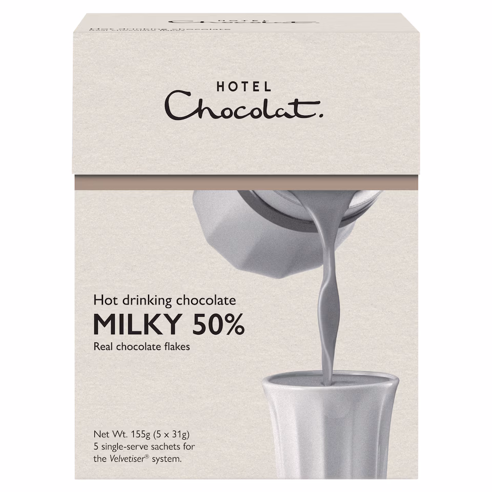 Hotel Chocolat Hot Drinking Chocolate Milky 50% 5 x 31g
