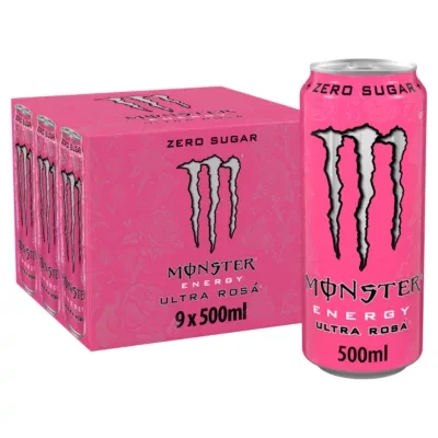 Monster Energy Drink Ultra Rosa Zero Sugar 9 x 500ml Cans